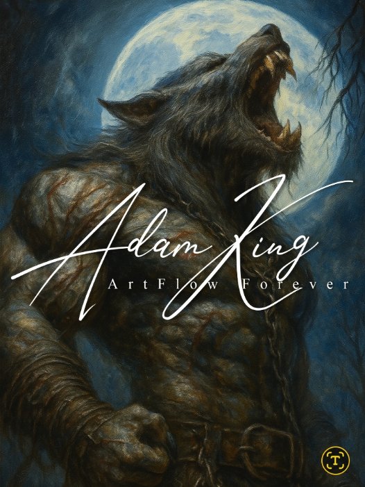 Wolfman howling at moon