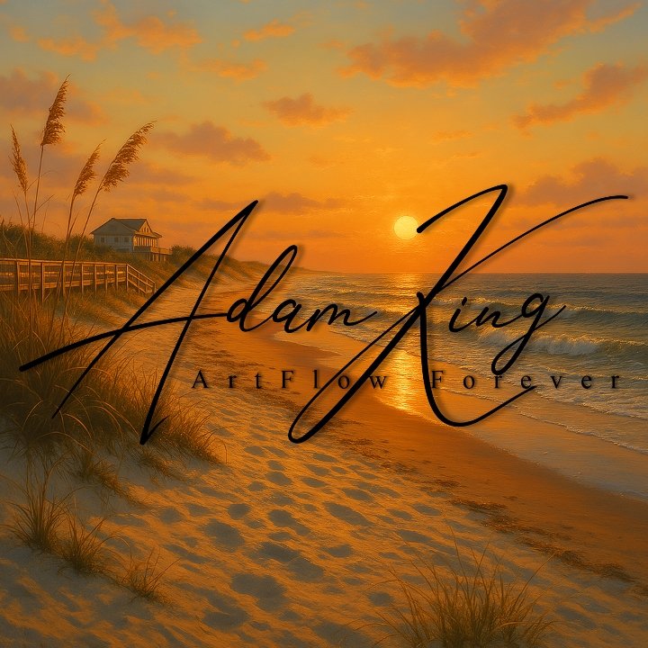 Beach sunset path