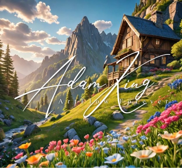Mountain chalet with flowers