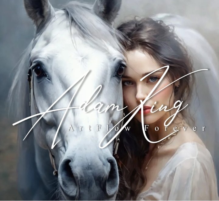 Woman with white horse