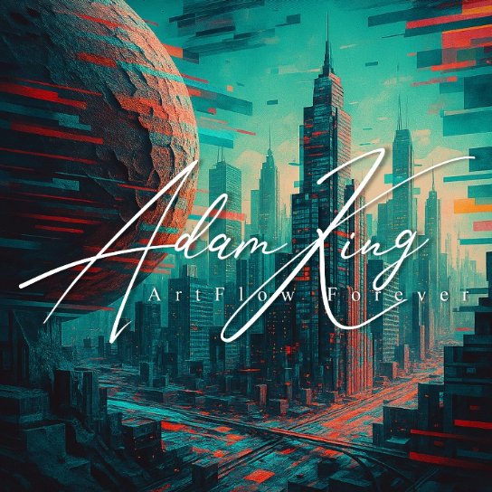 Futuristic city with planet (sci-fi)