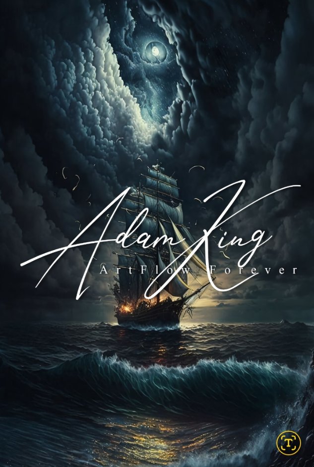 Ship in stormy moonlit sea