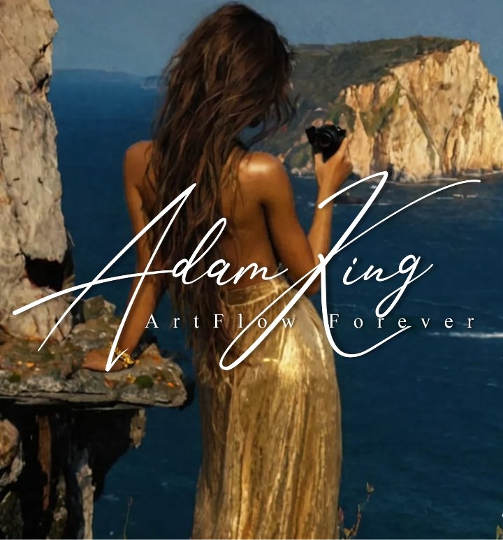 Woman in gold dress at cliffside (back view)