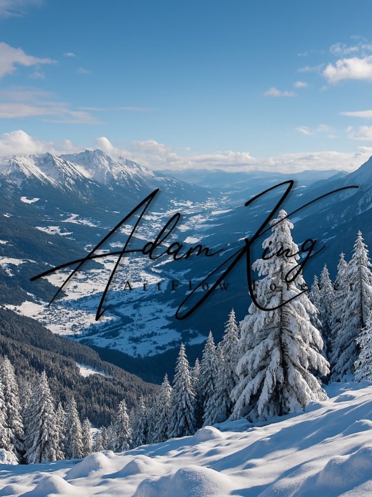 Snowy mountain vista